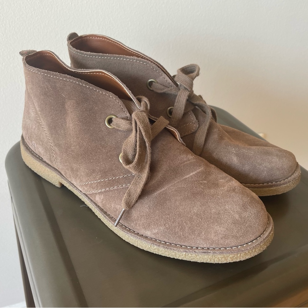 Lucky Brand Emilia Leather Lace up booties, tan, size 8.5